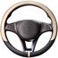 COFIT Lenkradbezug Auto Universal LenkradhüLle Anti-Rutsch Lenkrad üBerzug Mikrofaser Leder Lenkradschutz M 37-38cm Beige und Schwarz