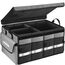 Oasser Kofferraumtasche Kofferraum Organizer mit Deckel Autobox Auto Box Tasche Wasserdicht Rutschfest Faltbar mit Griffe Reflexstreifen Grau