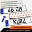 GENMAG® Klett Kennzeichenhalter Rahmenlos 460mm [Extra-Stark & Legal] Kurze Kennzeichenhalter Klett | Wetterfeste Nummernschildhalter | Kennzeichen Klett | Rahmenlose Kennzeichenhalter Kurz 46 cm
