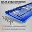 Kennzeichenhalter Nummernschildhalterung Auto Blau Chrom universell 520x110mm inkl. 8 Schrauben Kennzeichenhalterung Nummernschildhalter pkw 2 Stück