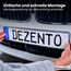 DEZENTOFIX® 2X Kennzeichenhalter - Einfache Montage & Sicherer Halt - Kennzeichenhalter Rahmenlos - Nummernschildhalterung Auto - Kennzeichenhalterung - Nummernschildhalter - Universal Passform 520mm