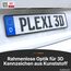 PLEXICLICK® 3D Kennzeichenhalter 3D Kennzeichen - Rahmenlos unsichtbar - 3D Kennzeichen Halterung Auto - Universal - Für Deutsche 3D Kfz Kennzeichen (Schwarz, Nur Deutsche 3D (kein Österreich))