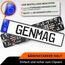 GENMAG® Kennzeichenhalter Rahmenlos [Legal & Universal] Nummernschildhalterung Auto | Rahmenlose Kennzeichenhalter Schwarz | Kennzeichenhalterung | Kfz Kennzeichen Halterung | Nummernschildhalter