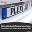 PLEXICLICK® 3D Kennzeichenhalter 3D Kennzeichen - Rahmenlos unsichtbar - 3D Kennzeichen Halterung Auto - Universal - Für Deutsche 3D Kfz Kennzeichen (Schwarz, Nur Deutsche 3D (kein Österreich))