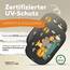 Sonnenschutz Auto Baby & Kinder • ZERTIFIZIERTER UPF50+ UV-Schutz • DEKRA geprüft & KBA-zugelassen • Nachhaltiges & hochwertiges GSM105+ Nylon • Sonnenblende Seitenscheibe • Tier-Motiv