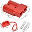 GTIWUNG 6Pcs Batterieanschluss Stecker 50A 600V Anhängerkupplung für Seilwinde, Quick Connect Batterie Akku Steckverbinder Schnellanschluss Stecker mit Staubschutzkappen für Auto, Wohnmobil,Rot