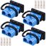 GTIWUNG Batterieanschluss Stecker 50A 600V Quick Connect Batterie Akku Steckverbinder Schnellanschluss Stecker mit Staubschutzkappen für Auto, Wohnmobil, Himmelblau