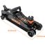 Verda Hydraulischer Wagenheber 2,5T, 85-365 mm, 3X Gummi, robuster Handgriff, Rangierwagenheber PKW, Profi, Ständer, Flache, Wohnmobil, Geländewagen, Heber, Arbeitshandschuhe, Autoheber