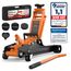 Wagenheber 2,5T extra flach – Hydraulischer Rangierwagenheber mit Transportkoffer, 3 Gummiauflagen & Adapter – Auto Wagenheber für PKW bis 2.500 kg (Orange)