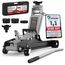 Wagenheber 2,5T extra flach – Hydraulischer Rangierwagenheber mit Transportkoffer, 3 Gummiauflagen & Adapter – Auto Wagenheber für PKW bis 2.500 kg (Hellgrau)