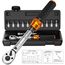 13TLG Klein Drehmomentschlüssel Fahrrad 3-25NM, 1/4 Zoll Torque Wrench Set, 72 Zähne Umschaltknarre, Ratschenkasten inklusive mit Verlängerungsstange 10 cm, Innensechskant und Torx Bit Buchse