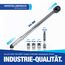 NTG Drehmomentschlüssel 1/2" Zoll 40-210 Nm inkl. 3 Stecknüsse 17 | 19 | 21mm inkl. Verlängerung + Schoneinsätze für Alufelgen - für Auto Motorrad SUV Van