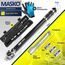 MASKO® Drehmomentschlüssel 6tlg. Set 40-210Nm 1/2' CV inkl. 3 Stecknüsse 17mm 19mm 21mm & Verlängerung 125mm Montagehandschuhe Koffer +/- 4% Toleranz Reifenschlüssel Auto Drehmoment-Schlüssel, Schwarz