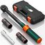 NADOKHI Drehmomentschlüssel 1/2 Zoll, 20-220Nm, 72 Zähne, 4-tlg Drehmomentschlüssel Auto Set mit 150mm Verlängeru, Doppelend-Stecknuss 17mm/19mm, 21mm/23mm, für Reifenwechsel Auto und Motorrad