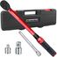 ATsafepro Drehmomentschlüssel 3/8'', 5–60 Nm Drehmomentschlüssel Set mit 3/8" auf 1/4"&1/2" Stecknuss Adapter & 15 cm Verlängerung,±3% Genauigkeit für Auto, Fahrrad, Motorrad