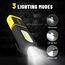 Napatyre Arbeitsleuchte LED Akku, 800LM Werkstattlampe mit Haken und Magnetfuß, 360° Drehbare 3 Lichtmodi Taschenlampe Werkstatt Handlampe für Auto Reparatur Camping Notfall (1 Stück)