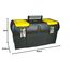 STANLEY Werkzeugbox Werkzeugkoffer leer Werkzeugkasten (19", 49x26x25cm, herausnehmbare Ablage, Box mit zwei Organizern für Werkzeuge, robuster Koffer mit Metallschließen, inkl. Griff) 1-92-066