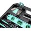 Amazon Basics 142-Teiliges Werkzeugkoffer, Werkzeugset für Haushaltsprojekte, Reparaturen und Heimwerkerarbeiten, Rutschfeste Griffe, 34,0cm x 23,5cm x 7,5cm, Türkis