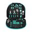 Amazon Basics Werkzeugset mit leicht zu tragender runder Tasche, 104-teilig, Türkis, 36,5 x 29 x 7,6 cm