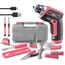 Hi-Spec 35-teiliges Pink-Rosa Heimwerker Werkzeug-set mit wiederaufladbarem USB-Akkuschrauber. Für Reparaturen und Wartungen in einem praktischen Werkzeugkoffer – Für Frauen und Mädchen