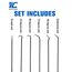 ROTATION Extra langes Präzisions-Haken- und Pick-Set, 6-teiliges Set, Schaft aus Chrom-Vanadium-Stahl, zum Entfernen von Schläuchen und Dichtungen, Auto- und Elektronik-Wartungswerkzeugen