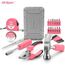 Hi-Spec 24-tlg. Kleiner Werkzeugkoffer für Frauen – Rosa-Mini-Werkzeug-Set mit Hammer und Schraubenzieher Set. Pinke Werkzeugbox ideal für WG-Zimmer und unterwegs