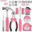 Hi-Spec 24-tlg. Kleiner Werkzeugkoffer für Frauen – Rosa-Mini-Werkzeug-Set mit Hammer und Schraubenzieher Set. Pinke Werkzeugbox ideal für WG-Zimmer und unterwegs