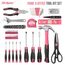 Hi-Spec 54-tlg. Werkzeugkoffer für Frauen Pink mit Klauenhammer, Präzisionschraubenzieher-Set, Nüssen und Bit Set. Handwerkzeug in Rosa für Projekte in Haushalt
