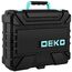 DEKO Werkzeugkasten mit Elektroschrauber/Bohrmaschine mit 8-V-Akku, 126-teiliger Koffer, professionelle Heimwerkerwerkzeug-Box für Büro und Garten, Cyan
