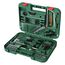 Bosch Werkzeug-Set 64-teilig (vielseitige, ergonomische Werkzeuge aus hochwertigen Materialien; Zange; Schraubenschlüssel; Schraubendreher; Ratsche; Messwerkzeuge; Säge; Hammer; Tieflochmarker)