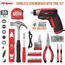 Hi-Spec 35-tlg Rotes Heimwerker-Werkzeugset mit wiederaufladbarem USB-Akkuschrauber, werkzeugkoffer klein, Gefüllt mit Akkubohrer, Bohrmaschine, Hammer und schraubendreher elektrisch.
