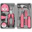 Hi-Spec 24-tlg. Kleiner Werkzeugkoffer für Frauen – Rosa-Mini-Werkzeug-Set mit Hammer und Schraubenzieher Set. Pinke Werkzeugbox ideal für WG-Zimmer und unterwegs