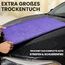 Ivality® Auto Trockentuch XXL 80x50 cm – 1800 GSM Ultra Saugstarke Mikrofasertücher für Autopflege und Motorrad, Fusselfreies, Lack-schonendes Twisted Towel Microfasertücher - Lila