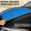 Ivality® Auto Trockentuch XXL 80x50 cm – 1800 GSM Ultra Saugstarke Mikrofasertücher für Autopflege und Motorrad, Fusselfreies, Lack-schonendes Twisted Towel Microfasertücher - Blau