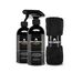 GENTLEMONKEYS Lederreiniger Set (500ml Leder Reiniger + Microfasertuch + 500ml Nachfüllflasche) • Lederpflege Set für Glattlederoberflächen • Extrem materialverträglich und biologisch abbaubar