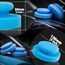 detailmate Polierset Autopflege Bundle - 2X Handpolierschwamm - blau, Ø 130x50mm - Polierpad Applikator für Hand Politur, Wachs, Pflege & Versiegelung - Made in Germany + Mikrofaser Poliertuch