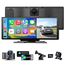 10,26 Zoll 4K Wireless Carplay Display Android Auto Display,Autoradio Kabelloses Carplay Bildschirm,Android Auto Bildschirm mit AUX/FM,Dash Cam,Rückfahrkamera,Mirror Link,Bluetooth für alle Fahrzeuge