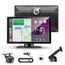 Carpeer 9 Zoll CarPlay & Android Auto Display Digital Receiver mit 4K Frontkamera + 1080P Rückfahrkamera, Kabelloses Carplay Bildschirm mit AUX/FM, Bluetooth, GPS, Siri, Mirror Link 64G TF