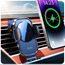 Auckly 15W Fast Wireless Charger Auto Handyhalterung Mit Ladefunktion Automatischer Induktion Motor Betrieb Qi Ladestation Auto Kfz Handy Halterung Auto Lüftung für iPhone Samsung Huawei LG usw
