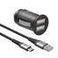 Goobay 64805 Dual USB Port Auto Ladegerät Zigarettenanzünder Adapter 12V / 24V Kfz Mini Adapter Ladestecker Car Charger 15,5W inkl. 1m USB C Kabel