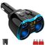 5-in-1 Auto Ladegerät: Zigarettenanzünder Verteiler Adapter Splitter 12V USB C KFZ Stecker 2 Fach Steckdose 12 Volt DC 80W mit LED Voltmeter Schalter Dual USB für Handy GPS Dash Kamera Sitzheizung
