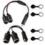 GTIWUNG 2 Stück Auto Motorrad Zigarettenanzünder Stecker Adapter DREI-Wege-Buchse Splitter, 1 bis 2 KFZ Auto Zigarettenanzünder Stecker 12V/24V 16AWG 38CM/18AWG 25CM
