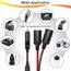 GTIWUNG 2 Stück Auto Motorrad Zigarettenanzünder Stecker Adapter DREI-Wege-Buchse Splitter, 1 bis 2 KFZ Auto Zigarettenanzünder Stecker 12V/24V 16AWG 38CM/18AWG 25CM
