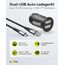 goobay 64806 Dual USB Port Auto Ladegerät USB Zigarettenanzünder Adapter 12V / 24V Kfz Mini USB Adapter Auto Ladestecker USB A Car Charger 15,5W inkl. 1m Micro USB Kabel, Schwarz