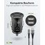 goobay 64804 Dual USB Port Auto Ladegerät USB Zigarettenanzünder Adapter 12V / 24V Kfz Mini USB Adapter Auto Ladestecker USB A Car Charger 15,5W inkl. 1m Lightning Kabel, Schwarz