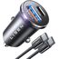 LISEN 95W KFZ Ladegerät USB C, für MacBook Pro 12V USB Adapter Auto PD 65W, USB Zigarettenanzünder Adapter Schnellladung Mit USB C Kabel, für iPad Galaxy S25 S24 iPhone 16 15 Pro Max