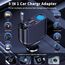 OHLPRO 5 in1 Zigarettenanzünder USB C Einziehbares Auto Ladegerät, Handy Autoladegerät 100W 12V USB Adapter Auto Schnellladegerät KFZ Stecker Splitter Kompatibel mit Handy iPhone iPad Samsung, Schwarz