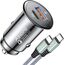 AINOPE 67.5W Zigarettenanzünder USB C Auto Ladegerät, [QC 3.0 & PD 45W] Schnell Metall KFZ USB C Adapter Auto [mit C zu C Kabel], Kompatibel mit Galaxy S25 24 Ultra, iPhone 17 Pro Max 16 15 14, Xiaomi