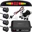 Retoo Auto Rückfahrwarner Einparkhilfe mit 4 Sensoren, LED Anzeigen, Reichweite bis zu 2 Meter und Akustische Warnung, Einparkassistent, Einparksystem, Universal Parken Sensor System, Einparkhilfe-Set