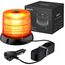 Justech 72LED Warnleuchten Notbeleuchtung Rundumleuchte 16x16x12.5cm Blitzleuchte 6 Blitzmuster mit 5m Netzkabel 12/24V Amber Notfallblinklampe Magnetfuß mit E57 Zulassung und Zigarettenanzünde